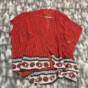Live 4 Truth Red Floral Kimono Shall